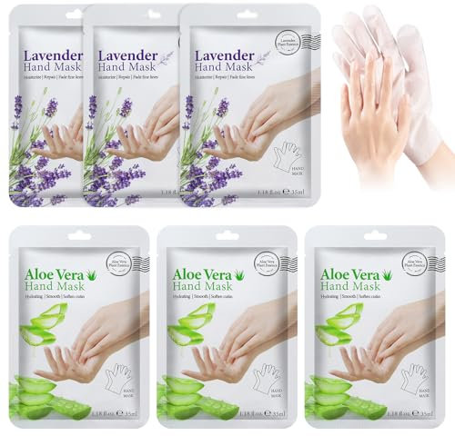 Maschera Mani Guanti,6 Paia Maschera Per Mani Esfoliante,Guanti Idratanti,Esfoliazione Profonda, Maschera Idratanti per Le per Invecchiamento a Secco e Screpolate