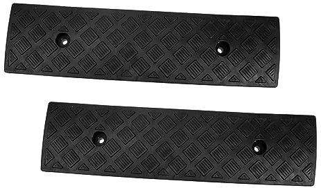 GALPADA Lot De 2 Rampes D'accès en Caoutchouc pour Seuil De Trottoir 3 Cm Hauteur Antidérapantes Noir pour Voiture Allée Garage Pente De Bordure Véhicule Fauteuil Roulant