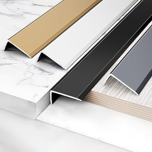Coayuou Übergangsprofil 3 Stück 100cm Abschlussprofil Laminat Aluminiumprofil Pflegeleicht Kantenprofil Perfekt Für Moderne Inneneinrichtungen(Weiß,10 * 50mm)