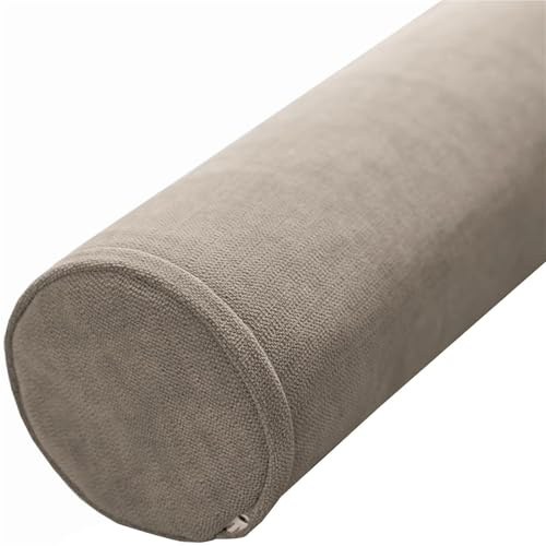 Cojín Cilíndrico Grande 40/50/90/80/60cm Almohada De Tubo Para Lumbar/Cuello/Espalda/Cabeza Apoyo Almohada Rollo Con Funda Extraíble Para Cama, Sofá, Silla, Coche, Yoga(Milky brown,12x40cm/4.7x15in)