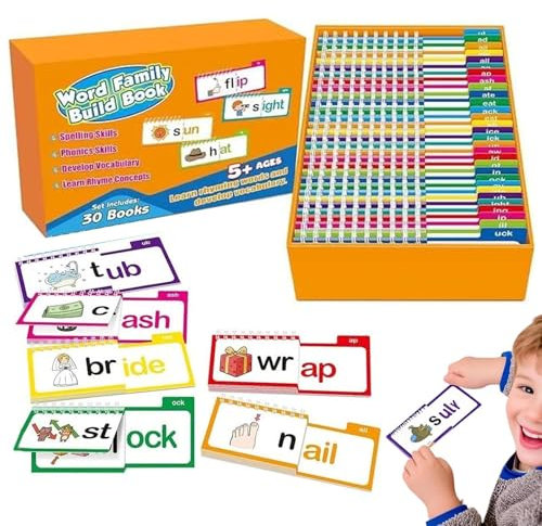 Lesen Lernen - Wortfamilien Buch, Phonics ÜBungen | Reimaktivität Bildungsbuch Kinder, Buchstaben Laute Erkennen, Lesen Sie Reimaktivität Buch, Lernspiele Für Vorschule Und Grundschule Kindergarten