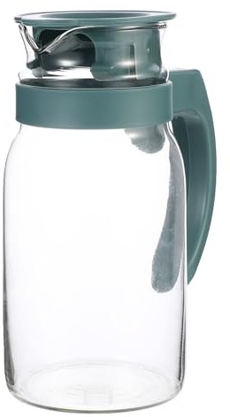 GETAJGHSD Bottiglia D’Acqua in Vetro Resistente al Calore da 800 Ml Beccuccio Antigoccia Bollitore Domestico per Tè e Succhi per Casa e Ufficio Colore Verde Moderno