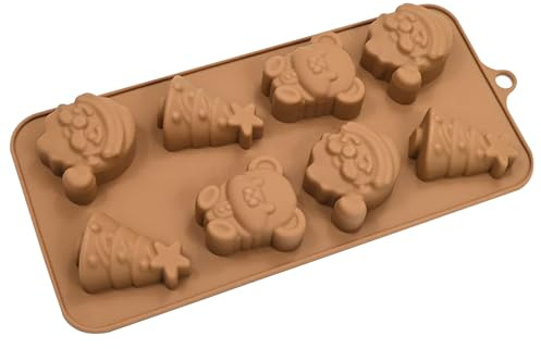 Stampo per cioccolatini natalizi, per uso alimentare, 21 x 10 x 1,8 cm, in silicone per caramelle e caramelle fatte a mano, gelatine, caramelle gommose fai da te