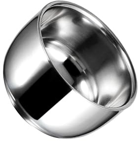 LIXSAZSE Bol à raser pour homme en acier inoxydable, compact et léger, durable, diamètre 8,2 cm (3,23 pouces), pour savon et crème à raser.