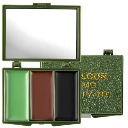 Stick Camouflage Militaire Et Grimage Militaire Avec Miroir Maquillage - Tricolore Boîte Visage Peinture à L'huile Pour Fans Cs