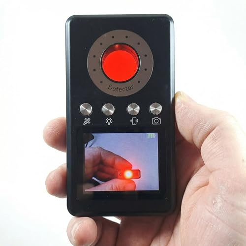 Detector de microespías profesional, escáner antiespía – Localiza cámaras ocultas, micrófonos GSM, GPS Tracker y señales RF (10 MHz-12 GHz) con monitor LCD y cámara Scan