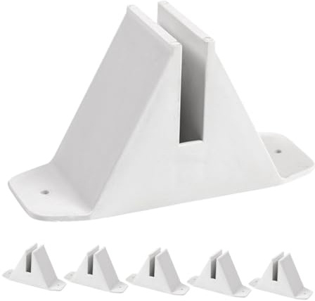 Ipetboom 6pcs White Christmas Tree Fence Bases with Anti-tip Support for Picket Garden Fence, Room Divider Brackets for Privacy Screen and Partition Stand Feet