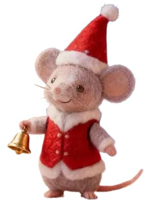 Weihnachtsmaus aus Filz, handgefertigt, Mini-Tier-Ornament, gefilzte Mäuse, Ferienhaus, Party, Desktop-Dekoration, Szene, , hängendes Neujahrsgeschenk