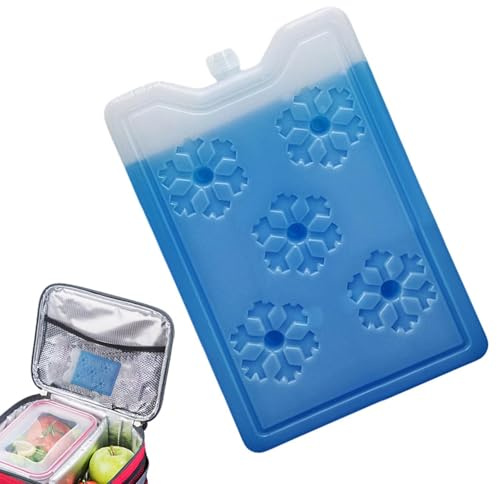 Accumulatori di ghiaccio per frigoriferi | Refrigerante portatile riutilizzabile alimentare | Pacchetti congelatore gel blocco ghiaccio duro – per all'aperto, viaggi, picnic, campeggio, escursionismo