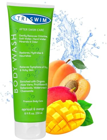 TRISWIM Återfuktande Kloravlägsnande Dusch Tvål För Simmare Aprikos Mango (250ml)