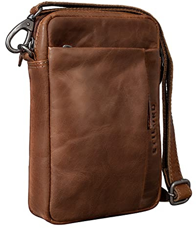 STILORD Fiete 2-in-1 Umhängetasche/Handgelenktasche Leder Herren multifunktionale Handtasche mit abnehmbarem Schulterriemen kleine Ledertasche im Vintage Design Farbe:schwarz