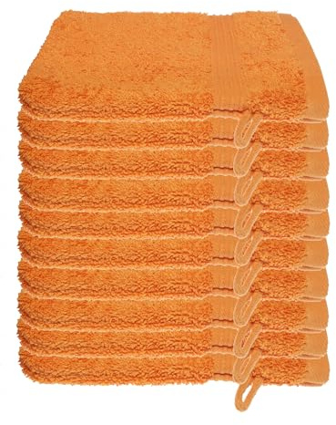 Julie Julsen Juego de 10 manoplas de baño en 29 colores disponibles, suaves y absorbentes, 500 g/m², Öko Tex, terracota, 15 x 21 cm, B-Ware