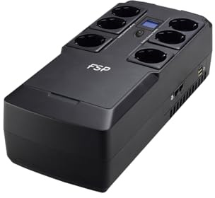 FSP PPF3602301 Fortron Nano Fit 600 USV 600VA/360W, 220-240V/50-60HZ, Offline, 1x12V 4.5AH, 6xSCHUKO Schwarz
