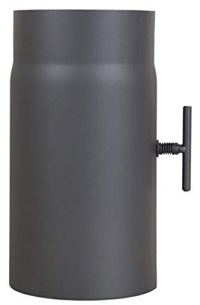 LANZZAS rökrör ugnsrör kaminrör förlängning 250 mm med droppventil Ø 130 mm grå