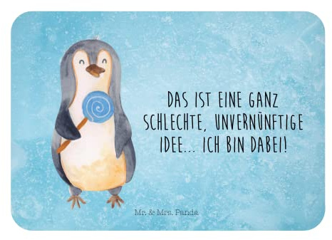 Mr. & Mrs. Panda Magnet Pinguin Lolli - Geschenk, Süßigkeiten, Unvernünftig, whiteboardmagnet, haftmagnet, Notizhalter, Pinnwandmagnet, Kühlschrankmagnet, Spruch, Rebell