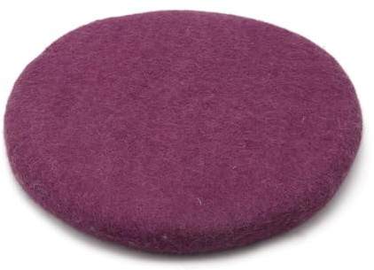 feelz Filzkissen Sitzkissen Rund 35 cm Höhe 2-3 cm 100% Wolle Füllung Wolle Handarbeit Beere