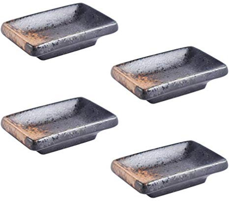 Cabilock 4pièces Plats à Sauce Assiettes à Condiments Japonaises Idéales Pour Maison Et Restaurant Design Rétro Résistantes Aux Taches Et Aux Rayures