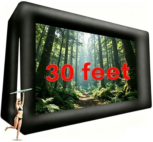 fitnessandfun Grand écran de projection gonflable de 9,1 m – Écrans de cinéma d'extérieur gonflables – 360 pouces pour TV et films – Sans couture, portable, projection avant et arrière (9,1 m avec