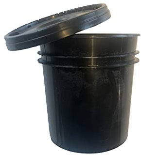 CPL Fabbrika. Tarro de plástico vacío – Capacidad 0,5 kg – Plástico negro mate – Con tapón sellado hermético de seguridad – Forma redonda