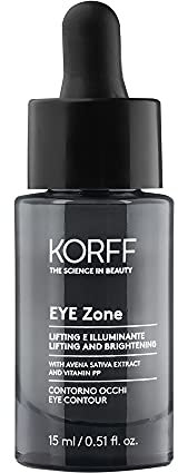 Korff Eye Zone Contorno Occhi Borse e Occhiaie con Acido Ialuronico e Vitamina PP, Effetto lifting e illuminante, 15 ml