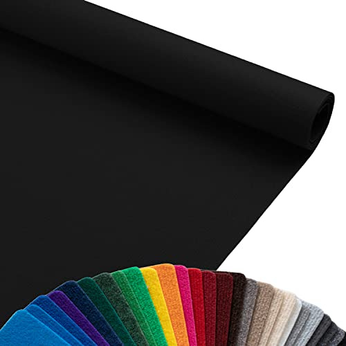 Primaflor Messeteppich Dublin | 200x400 cm | Schwarz | Rips Messeteppich | 3 mm | BFL-S1 schwer entflammbar | Eventteppich gerippt | Messe Bodenbelag für Ausstellungen, Hochzeiten und Events