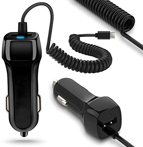 Auto Ladekabel kompatibel für Samsung Galaxy A17 A06 A16 A26 A36 A56 USB Typ C Kfz Ladegerät Adapter Lade Daten Gerät, Farbe:Schwarz