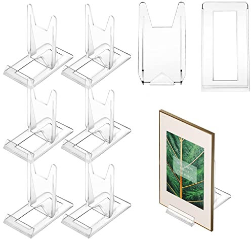 xutong 6 Stück Einstellbar Tellerhalter Acryl Kunststoff Transparent Teller StäNder SchiebestäNder für Flache Platten, Fotos, Tischkarten(11.5*11*6cm)