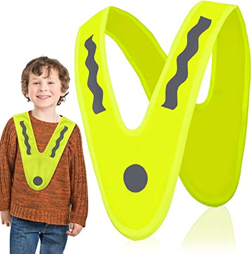 Aohcae Warnweste Kinder, Sicherheitsweste, Leuchtweste Reflektorweste, Reflektierende Weste Warnkragen, Fahrradweste Kinder für Jungen Mädchen Nächtliche Outdoor