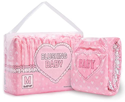 LittleForBig Tryckta Vuxenblöja 10 Stycken - Blushing Baby (Medium 28-38)