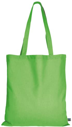 TEXXILLA 10er | 100er | 250er Pack Fairtrade Baumwolltasche - 14 Farben | mit Zwei Langen Henkeln | 38x42cm | Jutebeutel | Einkaufstasche | unbedruckt, Farbe:hellgrün, Menge:10