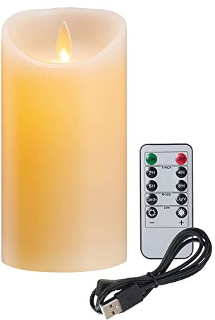 Koelaa Candele LED Ricaricabili Senza Fiamma - Telecomandate Con Timer, Tremolanti - Per Festivals Decoration - 7.5 * 12.5cm