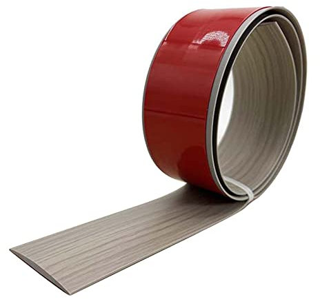 AYYDS Perfil de transición autoadhesivo de vinilo 5 cm, para baldosas, laminados y parqué (roble gris x 3 m)