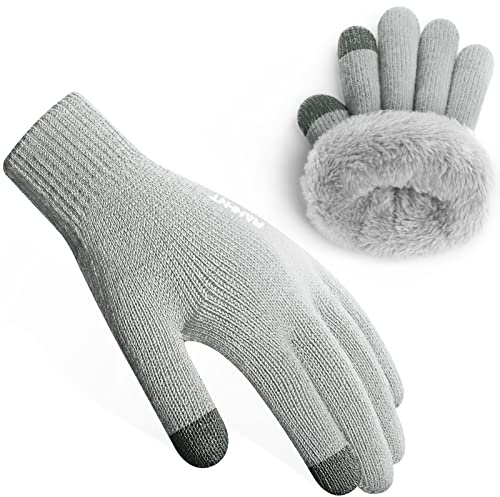 Rahhint Unisex Kinder Handschuhe Winter für Jungen Mädchen Thermohandschuhe Touchscreen Winterhandschuhe Warme Wollstrickhandschuhe mit Fleecefutter 3-15 Jahre