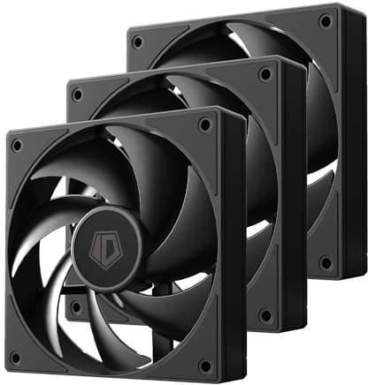 ID-COOLING AF-125-K Trio 120mm Case Fans 3 Pack FDB PC Fans Daisy Chain Connector Computer Fans for Radiator/CPU Air Cooler/Computer Case