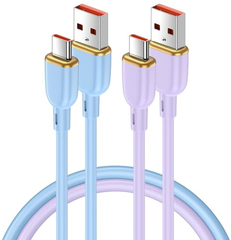 USB C Charger Cable Fast Charge, [2Pack 6FT] Type C Phone Charger Cable | USB C Fast Charging Lead for Samsung Galaxy S26 Ultra S25 S24 S23 FE S22 S21 A17 A16 A56 A13 A33 A34 A35 A53 A54 A55 A56 A57