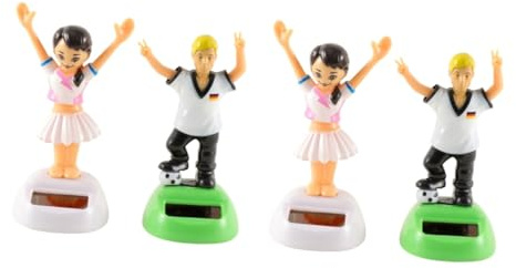 MAGICLULU 4pcs Car Dashboard Swing Toy Solar-powered Football Player Decor for Office Desk Balcony
