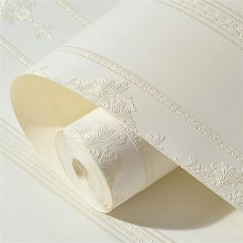 GIBZ Papier Peint Adhesif 3D Vintage Floral Décoration Murale Autocollante Rustique Coloré pour Chambre Mural Meuble Armoire Beige 6 0.53x5m