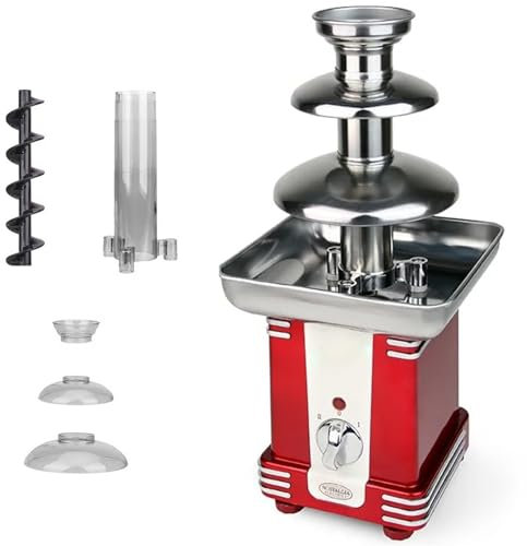 WUDLi Máquina De Cascada De Chocolate De 3 Niveles,Fuente De Chocolate,Torre De Fondue De Chocolate Caliente De Acero Inoxidable Fácil De Montar, Controles De Perilla para Rancho De Salsa