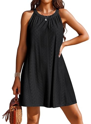 Zetieny Copricostume Donna Vestito Mare Casual Abito da Spiaggia Bikini Cover Up Estivi Senza Maniche Corte Spiaggia Vestiti da Vacanza Beachwear Beach Dress