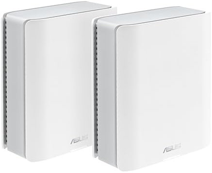 ASUS ZenWiFi BT10 - Pack de 2 - Système WiFi 7 Mesh, Tri-Bande, 18 Gbps, 550m2(2PK), Double Ports 10G, sécurité et contrôles parentaux Inclus, Smart Home Master SSIDs, 4G & 5G Mobile Tethering