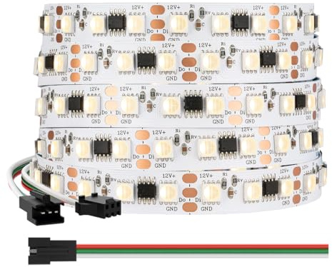 BTF-LIGHTING 5050SMD WS2814 IC RGBW 4-i-1 Adresserbar LED-remsa RGB + varmvit 5 m 84LEDs/m DC12V PCB vit IP30 icke-vattentät Dreamcolor för heminredning DIY-projekt (endast band)