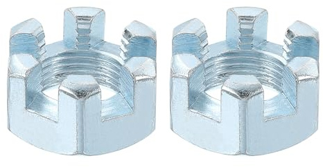 QUARKZMAN 2 Stück 5/8-18 UNF Sechskant-Schlitzmutter, Güte 6.8, verzinkter Kohlenstoffstahl Sechskantmuttern gut für die Reparatur von Maschinen, Silber