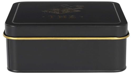 COOK CONCEPT, BT6820, Elegante Scatola in Metallo per cialde di tè, Design Chic e Pratico, ermetica per Una conservazione ottimale, Ideale per riporre Oggetti Vari, 15x10 cm, Nero e Oro