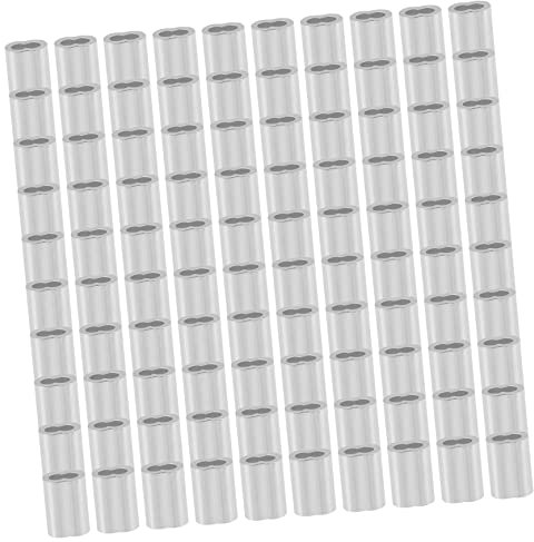 GETAJGHSD 100stücke Aluminium Quetschhülsen Doppelhülsen Für Drahtseil Robuste Pressklemmen Aus Aluminium Für Vielseitige Anwendungen Leicht Langlebig Und Einfach Zu Handhaben