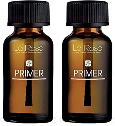 LaRosa PRIMER con ACIDO, deshidratante de la uña para Pintauñas Esmaltes Semipermanentes, Polvo Acrilico (Paquete de 2)