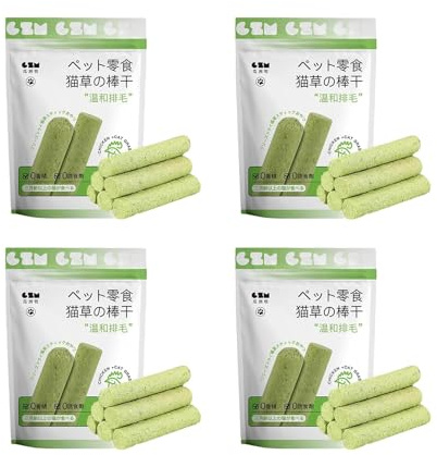 24 Stück Kaustangen Katzengras, Katzengras Stäbchen, Katzengras Sticks Für Katzen, Katzengras Beißstäbe, Beißstäbe Aus Katzengras Für Hauskatzen, Katzengras Sticks Gefriergetrocknet Snacks