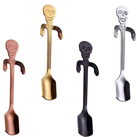 Cabilock Cucharitas De Café De Calavera Acero Inoxidable Diseño Moderno Adecuado Para Té Helado Limonada