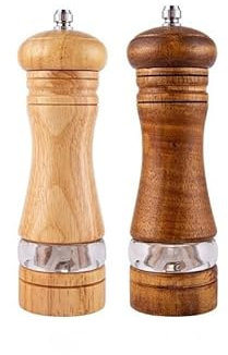 Molinillo de pimienta de roble, botella de condimento manual para el hogar, cocina y restaurante, molinillo de pimienta negra portátil para reuniones al aire libre