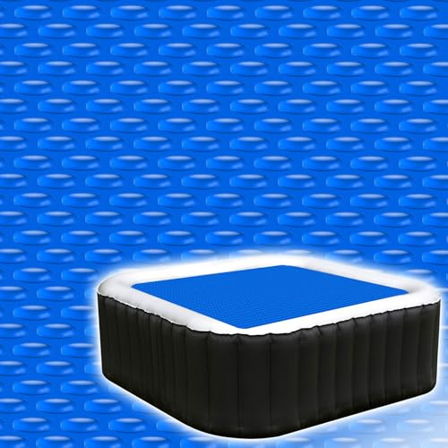 Kakolvan Copertura per vasca idromassaggio a bolle solari per piscina gonfiabile quadrata da 5,4 x 1,5 m, isolamento termico galleggiante, copertura solare a bolle da 16 mil, per interni ed esterni