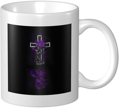 Tazas De Café Fe Jesús Flower Morada Interior Humo Morado Tazas De Té Moderna Mujeres Tazza Di Latte, Para Café, Hogar, Bebidas Calientes, 330ml